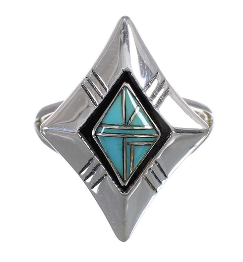 Genuine Sterling Silver Turquoise Southwest Ring Size 4-1/2 RX86083